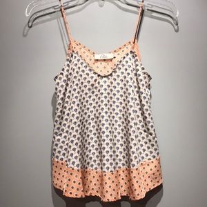 never worn tank top white orange and blue pattern